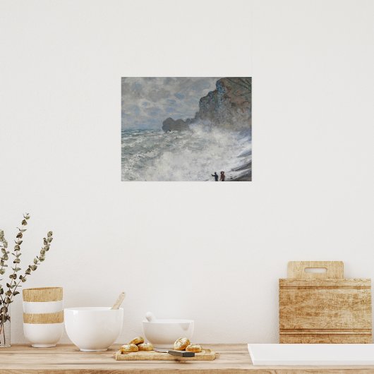 Claude Monet - Rough Weather in Étretat Poster (Keuken)