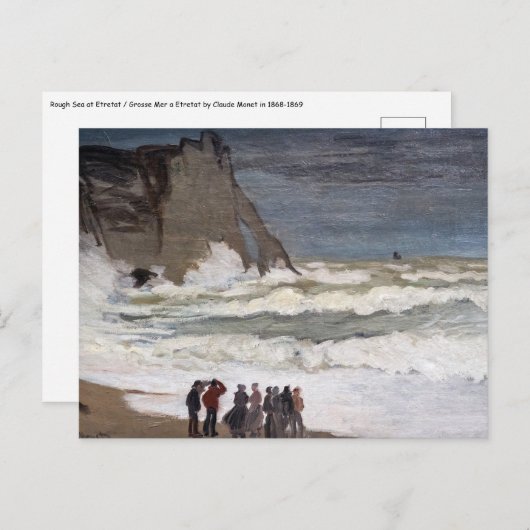 Claude Monet - Rough Zee at Etretat Briefkaart (Voorkant / Achterkant)