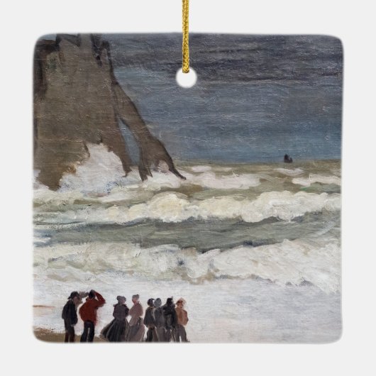 Claude Monet - Rough Zee at Etretat Keramisch Ornament (Achterkant)