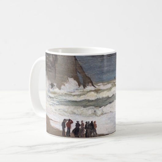 Claude Monet - Rough Zee at Etretat Koffiemok (Voorkant links)