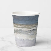 Claude Monet - Rough Zee at Etretat Papieren Bekers (Achterkant)