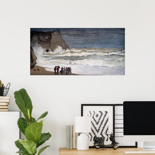 Claude Monet - Rough Zee at Etretat Poster (Thuiskantoor)