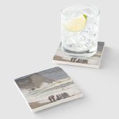 Claude Monet - Rough Zee at Etretat Stenen Onderzetter (Zijkant)