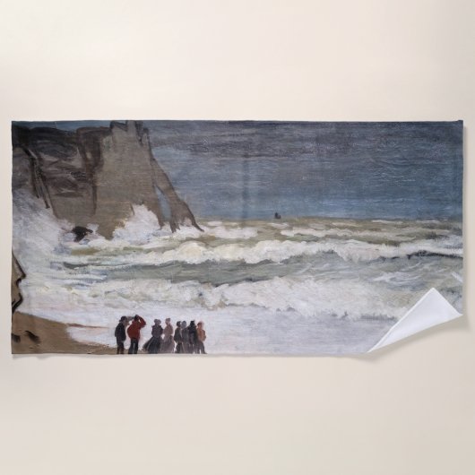 Claude Monet - Rough Zee at Etretat Strandlaken (Voorkant)