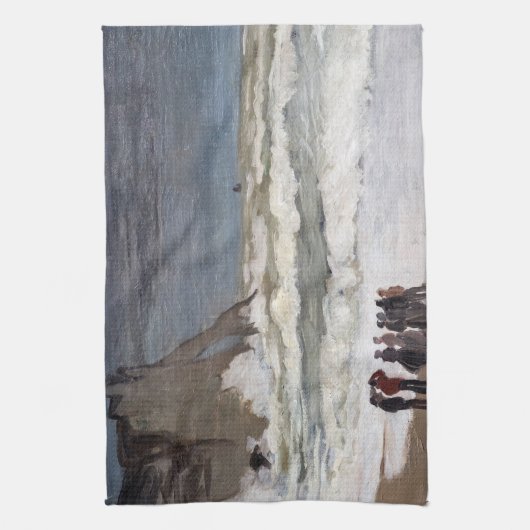 Claude Monet - Rough Zee at Etretat Theedoek (Verticaal)