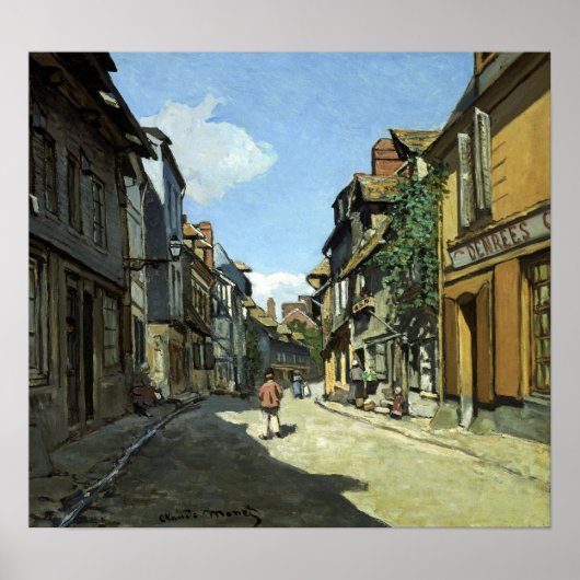 Claude Monet Rue de la Bavole, Honfleur Poster (Voorkant)