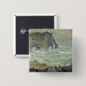 Claude Monet | Ruw Zee Etretat, 1883 Vierkante Button 5,1 Cm (Voorkant /achterkant)