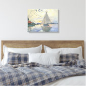 Claude Monet - Sailboot bij Le Petit Gennevilliers Canvas Afdruk (Insitu (Slaapkamer))