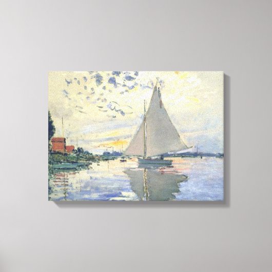 Claude Monet - Sailboot bij Le Petit Gennevilliers Canvas Afdruk (Voorkant)