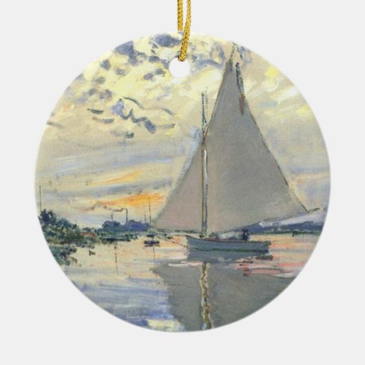Claude Monet - Sailboot bij Le Petit Gennevilliers Keramisch Ornament (Voorkant)