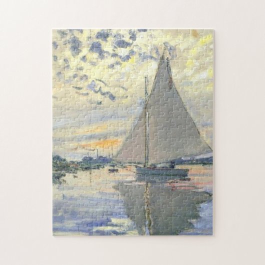 Claude Monet - Sailboot bij Le Petit Gennevilliers Legpuzzel (Verticaal)