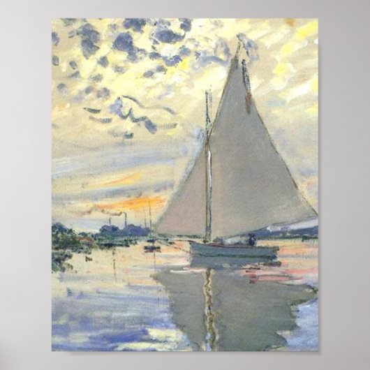 Claude Monet - Sailboot bij Le Petit Gennevilliers Poster (Voorkant)