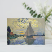 Claude Monet - Sailboot in Le Petit-Gennevilliers Bedankkaart (Staand voorkant)