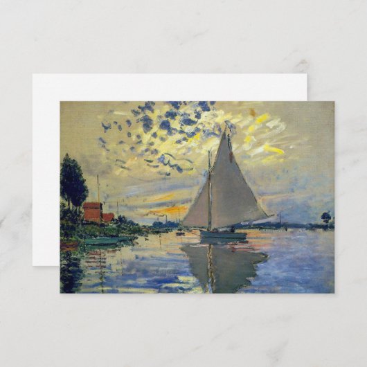 Claude Monet - Sailboot in Le Petit-Gennevilliers Bedankkaart (Voorkant / Achterkant)