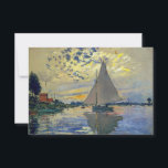 Claude Monet - Sailboot in Le Petit-Gennevilliers Bedankkaart<br><div class="desc">Zeilboot van Le Petit-Gennevilliers / Voilier au Petit-Gennevilliers - Claude Monet,  1874</div>