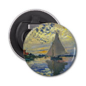 Claude Monet - Sailboot in Le Petit-Gennevilliers Button Flesopener (Voorkant)