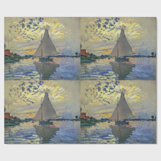 Claude Monet - Sailboot in Le Petit-Gennevilliers Cadeaupapier (Vlak)