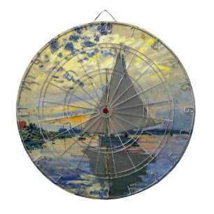 Claude Monet - Sailboot in Le Petit-Gennevilliers Dartbord