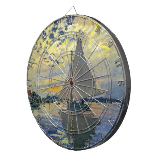 Claude Monet - Sailboot in Le Petit-Gennevilliers Dartbord (Voorkant Rechts)