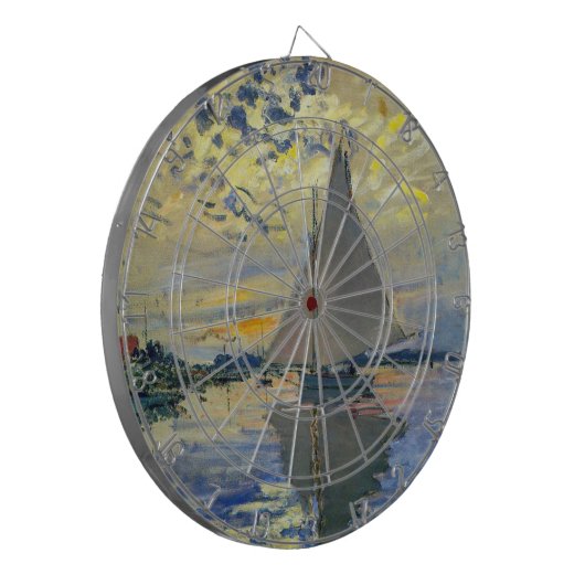 Claude Monet - Sailboot in Le Petit-Gennevilliers Dartbord (Voorkant Links)