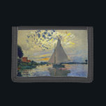 Claude Monet - Sailboot in Le Petit-Gennevilliers Drievoud Portemonnee<br><div class="desc">Zeilboot van Le Petit-Gennevilliers / Voilier au Petit-Gennevilliers - Claude Monet,  1874</div>