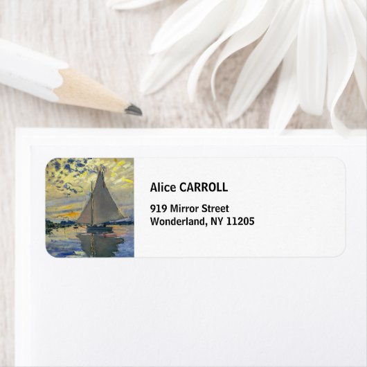 Claude Monet - Sailboot in Le Petit-Gennevilliers Etiket (Insitu)