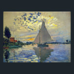 Claude Monet - Sailboot in Le Petit-Gennevilliers Foto Afdruk<br><div class="desc">Zeilboot van Le Petit-Gennevilliers / Voilier au Petit-Gennevilliers - Claude Monet,  1874</div>