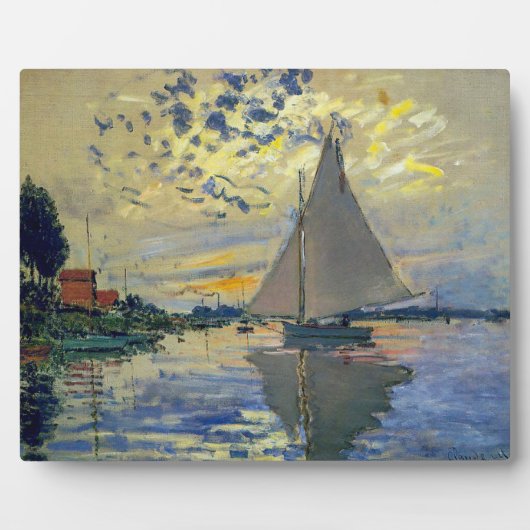 Claude Monet - Sailboot in Le Petit-Gennevilliers Fotoplaat (Voorkant)