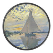 Claude Monet - Sailboot in Le Petit-Gennevilliers Hockey Puck (Voorkant)
