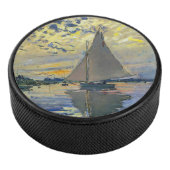 Claude Monet - Sailboot in Le Petit-Gennevilliers Hockey Puck (3/4)