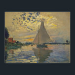 Claude Monet - Sailboot in Le Petit-Gennevilliers Hout Afdruk<br><div class="desc">Zeilboot van Le Petit-Gennevilliers / Voilier au Petit-Gennevilliers - Claude Monet,  1874</div>