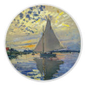 Claude Monet - Sailboot in Le Petit-Gennevilliers Keramische Knop (Voorkant)