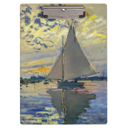 Claude Monet - Sailboot in Le Petit-Gennevilliers Klembord (Voorkant)