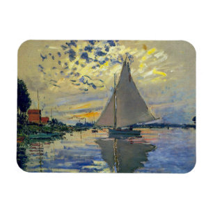 Claude Monet - Sailboot in Le Petit-Gennevilliers Magneet