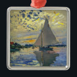Claude Monet - Sailboot in Le Petit-Gennevilliers Metalen Ornament<br><div class="desc">Zeilboot van Le Petit-Gennevilliers / Voilier au Petit-Gennevilliers - Claude Monet,  1874</div>