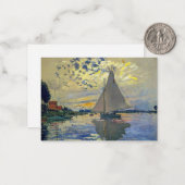 Claude Monet - Sailboot in Le Petit-Gennevilliers Notitiekaartje (Voorkant / Achterkant in situ)