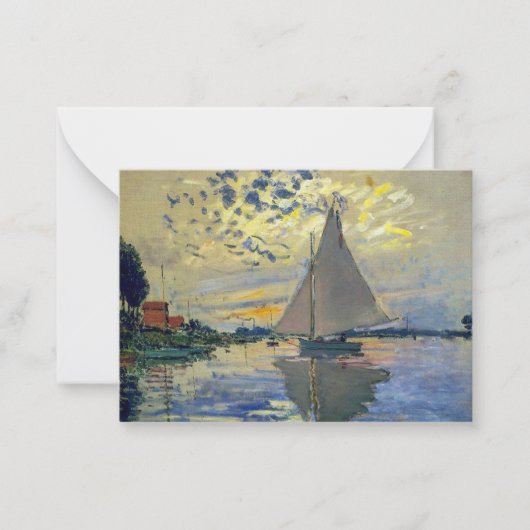 Claude Monet - Sailboot in Le Petit-Gennevilliers Notitiekaartje (Voorkant)