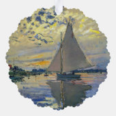 Claude Monet - Sailboot in Le Petit-Gennevilliers Ornament Kaart (Achterkant)