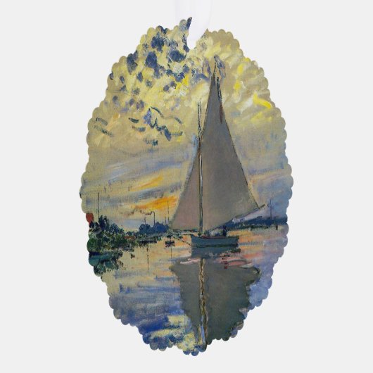 Claude Monet - Sailboot in Le Petit-Gennevilliers Ornament Kaart (Rechts)