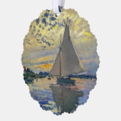 Claude Monet - Sailboot in Le Petit-Gennevilliers Ornament Kaart (Links)