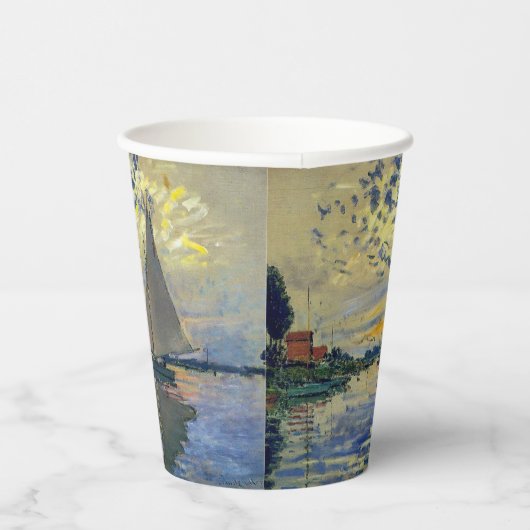 Claude Monet - Sailboot in Le Petit-Gennevilliers Papieren Bekers (Rechts)