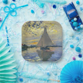 Claude Monet - Sailboot in Le Petit-Gennevilliers Papieren Bordje (Feest)