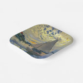 Claude Monet - Sailboot in Le Petit-Gennevilliers Papieren Bordje (Gebogen)