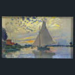 Claude Monet - Sailboot in Le Petit-Gennevilliers Plaatskaart Houder<br><div class="desc">Zeilboot van Le Petit-Gennevilliers / Voilier au Petit-Gennevilliers - Claude Monet,  1874</div>