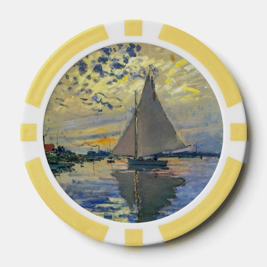 Claude Monet - Sailboot in Le Petit-Gennevilliers Poker Chips (Voorkant)