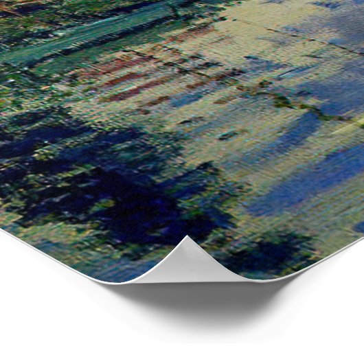 Claude Monet - Sailboot in Le Petit-Gennevilliers Poster (Hoek)