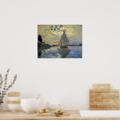 Claude Monet - Sailboot in Le Petit-Gennevilliers Poster (Keuken)