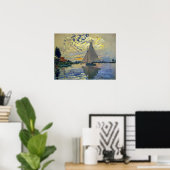 Claude Monet - Sailboot in Le Petit-Gennevilliers Poster (Thuiskantoor)