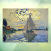 Claude Monet - Sailboot in Le Petit-Gennevilliers Raamsticker (Vel 3)