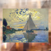 Claude Monet - Sailboot in Le Petit-Gennevilliers Raamsticker (Vel 2)